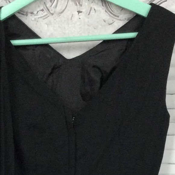 Vintage 50s Elinor Gay Black Cocktail Dress S - Picture 7 of 13